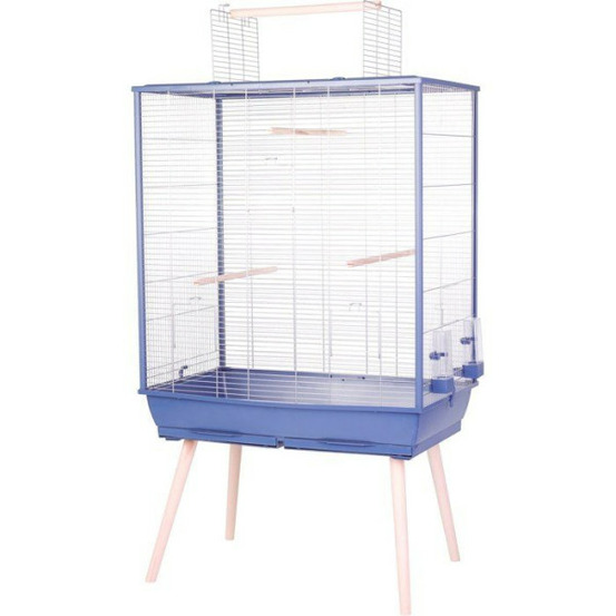 Cage grillagée surélevée pour oiseau néolife - pour perruche, calopsitte, canari - 81 x 48 x 152 cm - néolife - bleu