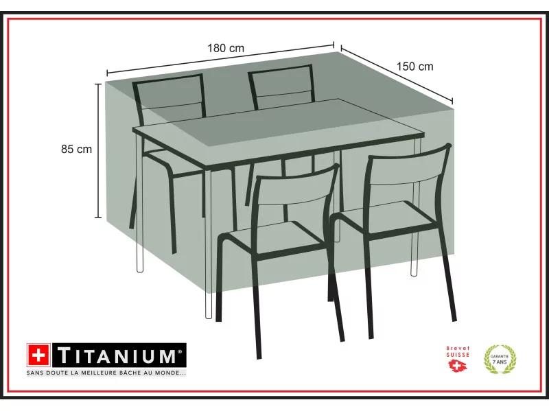 Housse de protection pour table rectangulaire + chaises 180 x 150 x 85 cm - noir