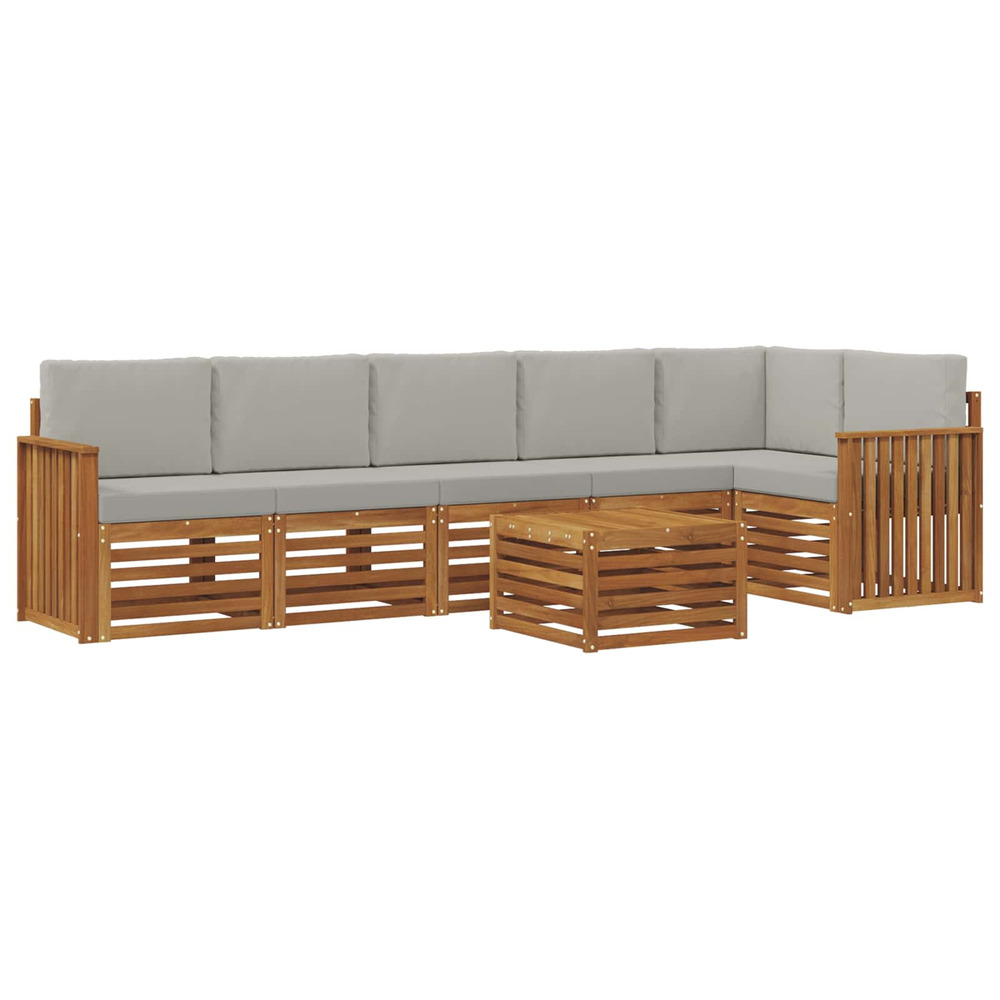 Ensembles de canapés avec coussin 7 pcs gris naturel et clair