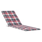 Coussin de chaise de terrasse carreaux rouge (75+105)x50x3 cm
