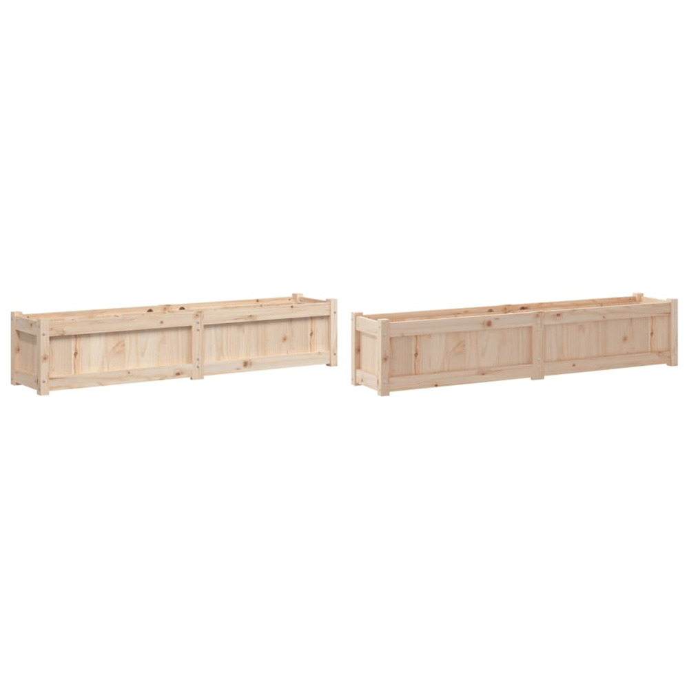 Jardinière d'extérieurs 2 pcs bois de pin massif