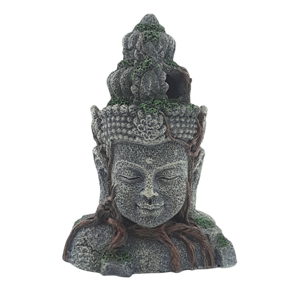 Statue asie tête, hauteur 12.5 cm, décoration aquarium