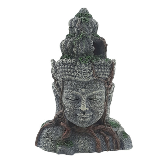 Statue asie tête, hauteur 12.5 cm, décoration aquarium