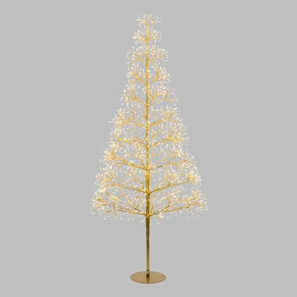 Sapin lumineux riche rich champagne h210cm 3000 microled flashled blanc chaud avec rameaux lotti
