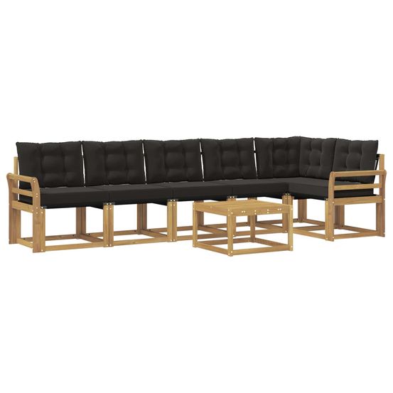 Ensemble de canapés d'extérieur 7 pc blanc et noir