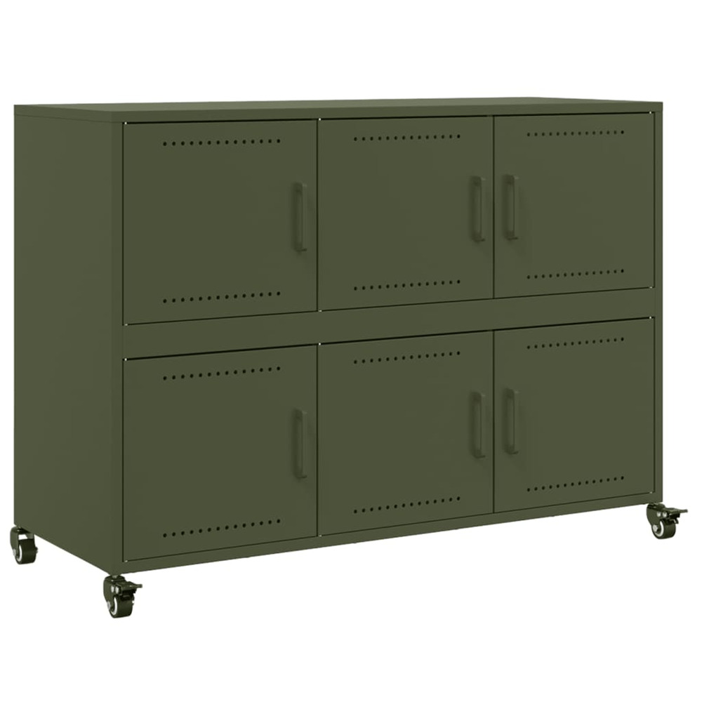 Buffet vert olive 100,5x39x72 cm acier