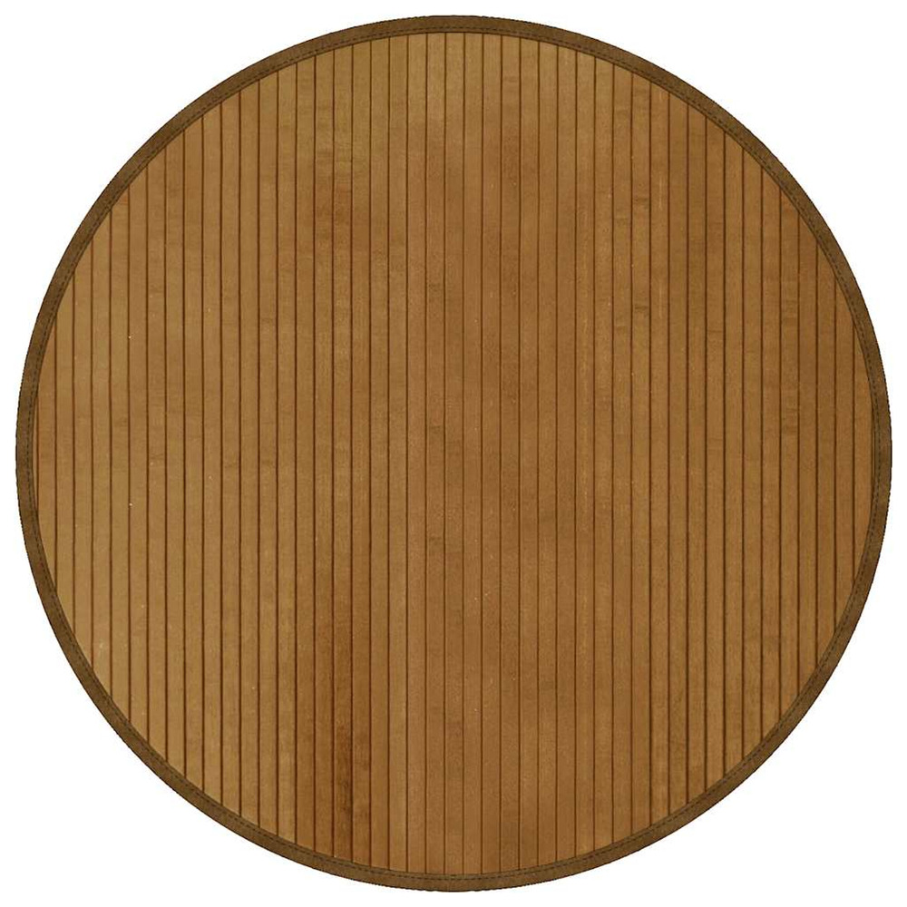 Tapis rond marron 80 cm bambou