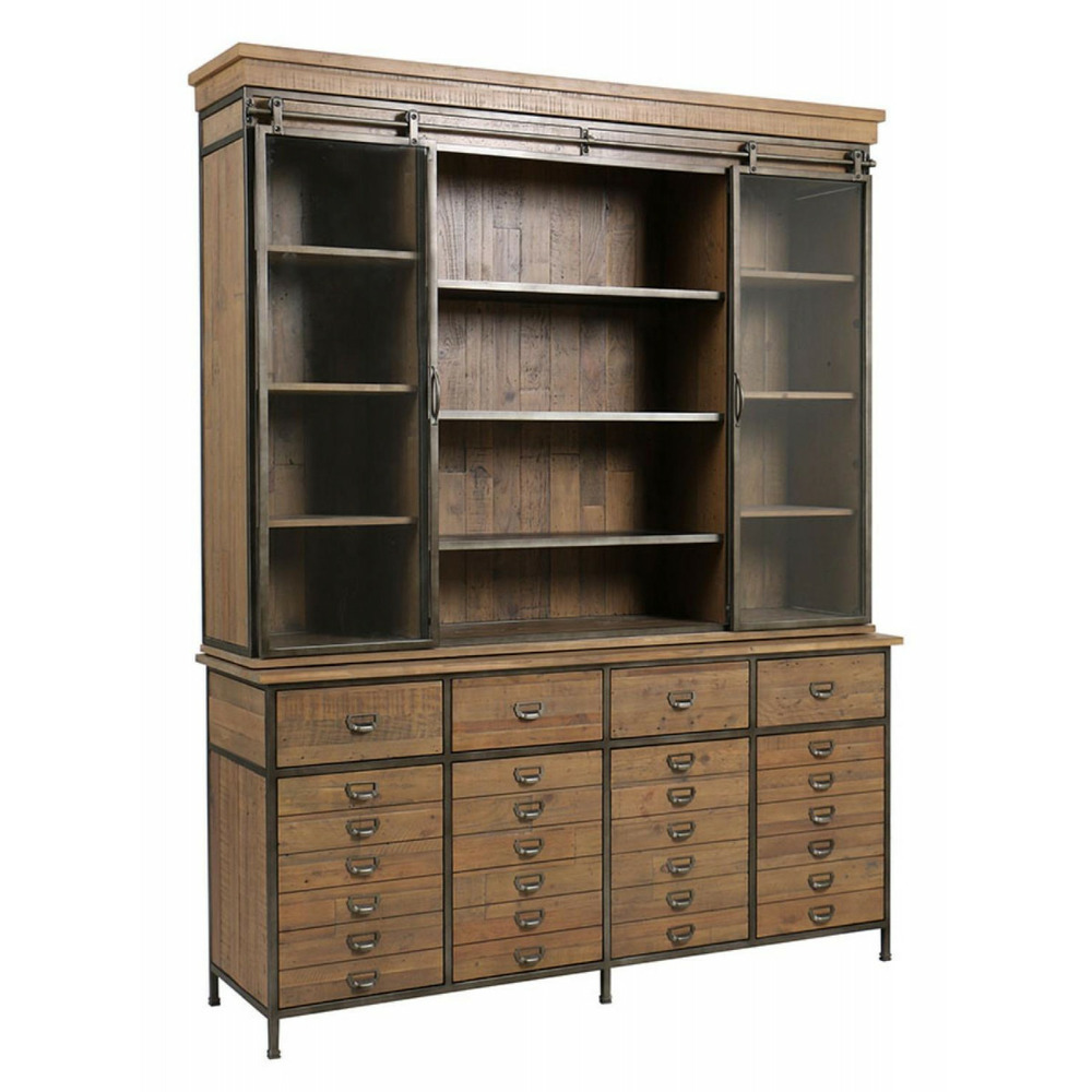 Buffet vitré bois marron - manufacture interior's