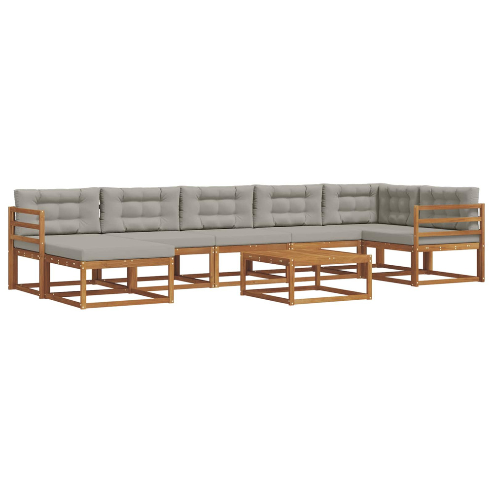 Ensemble de canapés d'extérieur 8 pcs gris naturel et clair