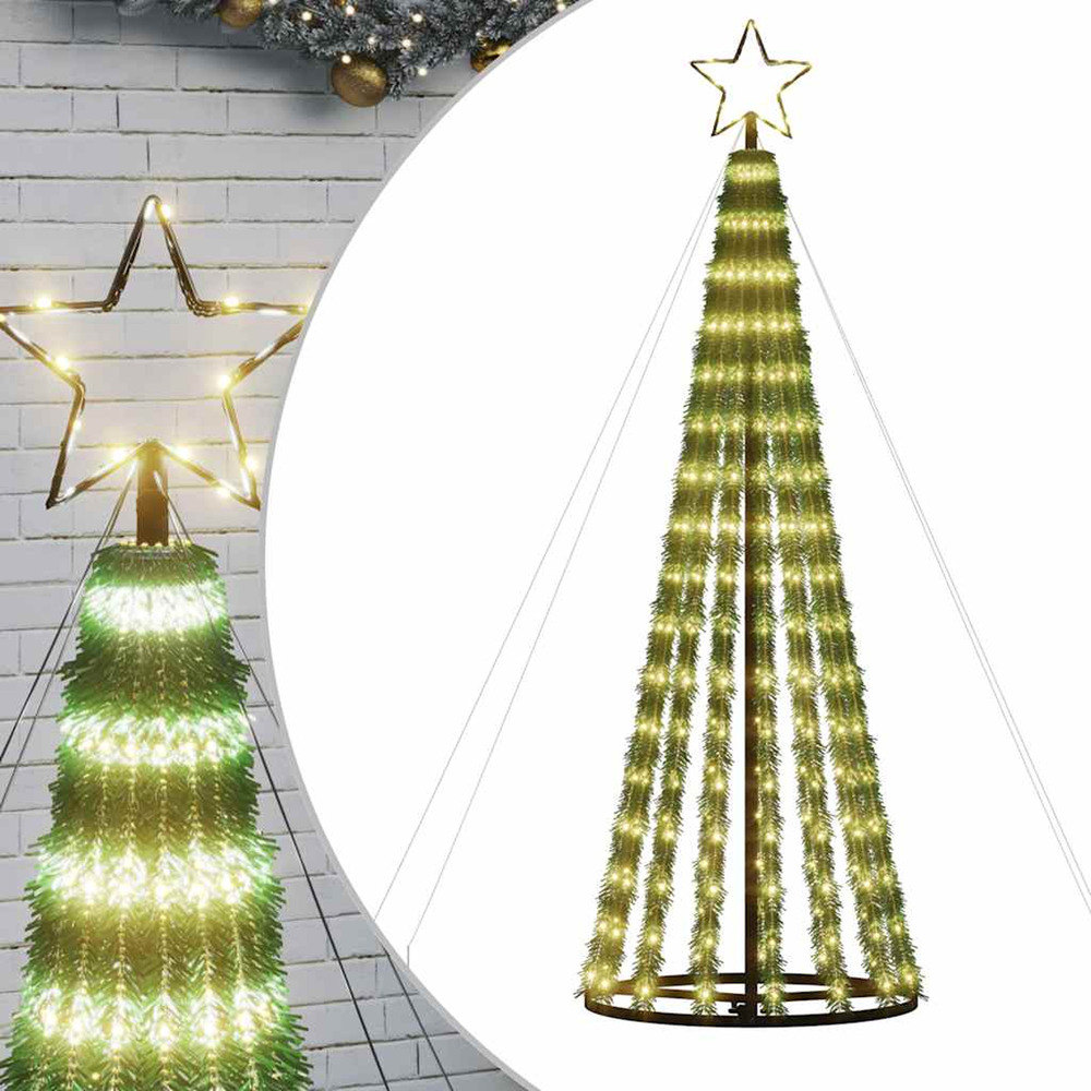 Sapin de noël à led 275 led blanc chaud 180 cm