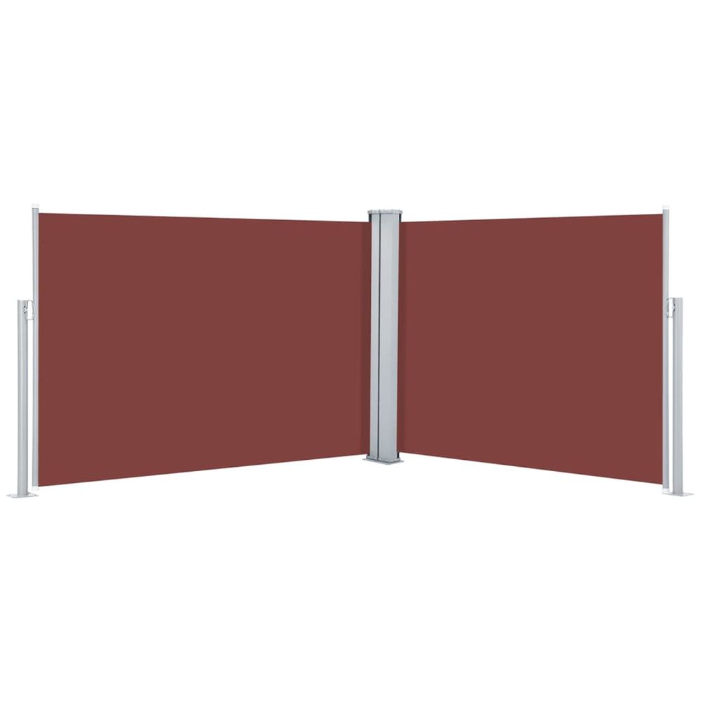 Brise vue latÃ©ral rÃ©tractable Marron 100