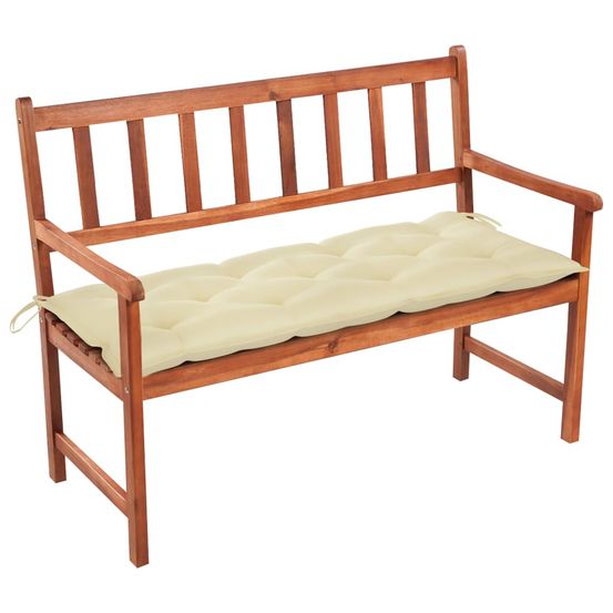Banc de jardin avec coussin 120 cm bois d'acacia massif