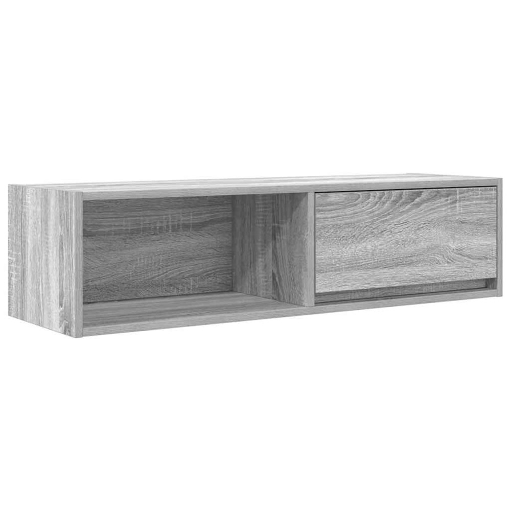 Meuble tv sonoma gris 100x31x25,5 cm bois d'ingénierie