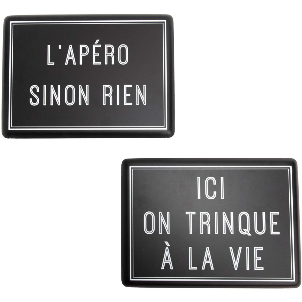Plaques décoratives en métal apéro (lot de 2)