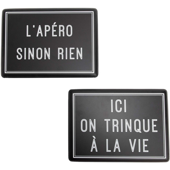 Plaques décoratives en métal apéro (lot de 2)