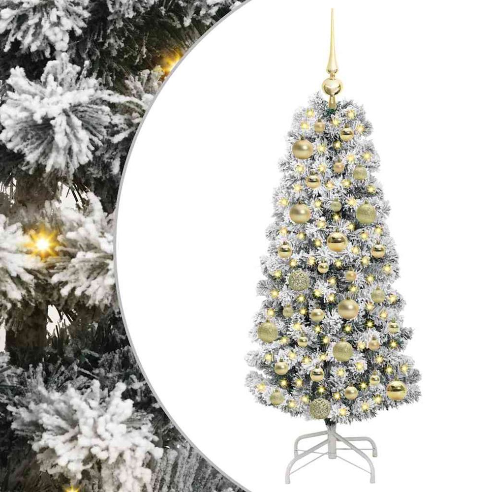 Sapin de noël artificiel à branches articulées vert et blanc