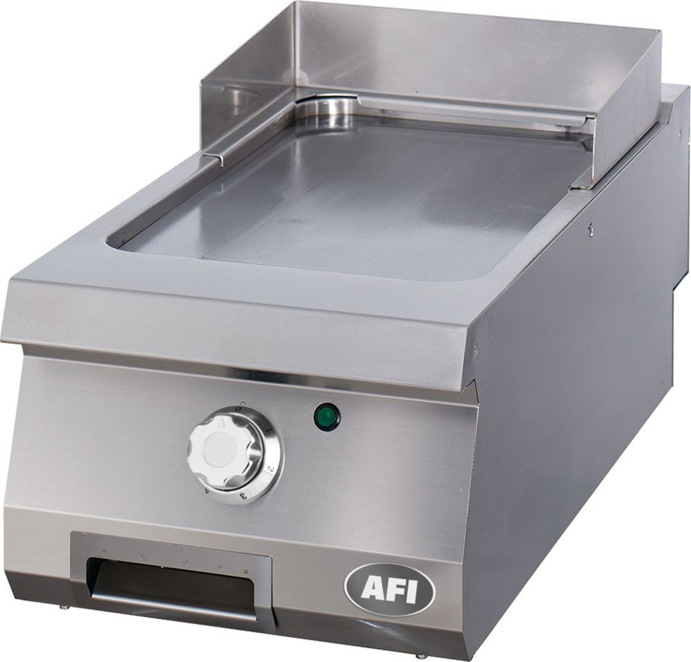 Grill électrique à poser plaque simple lisse acier carbone ou chrome - série 900 - afi collin lucy