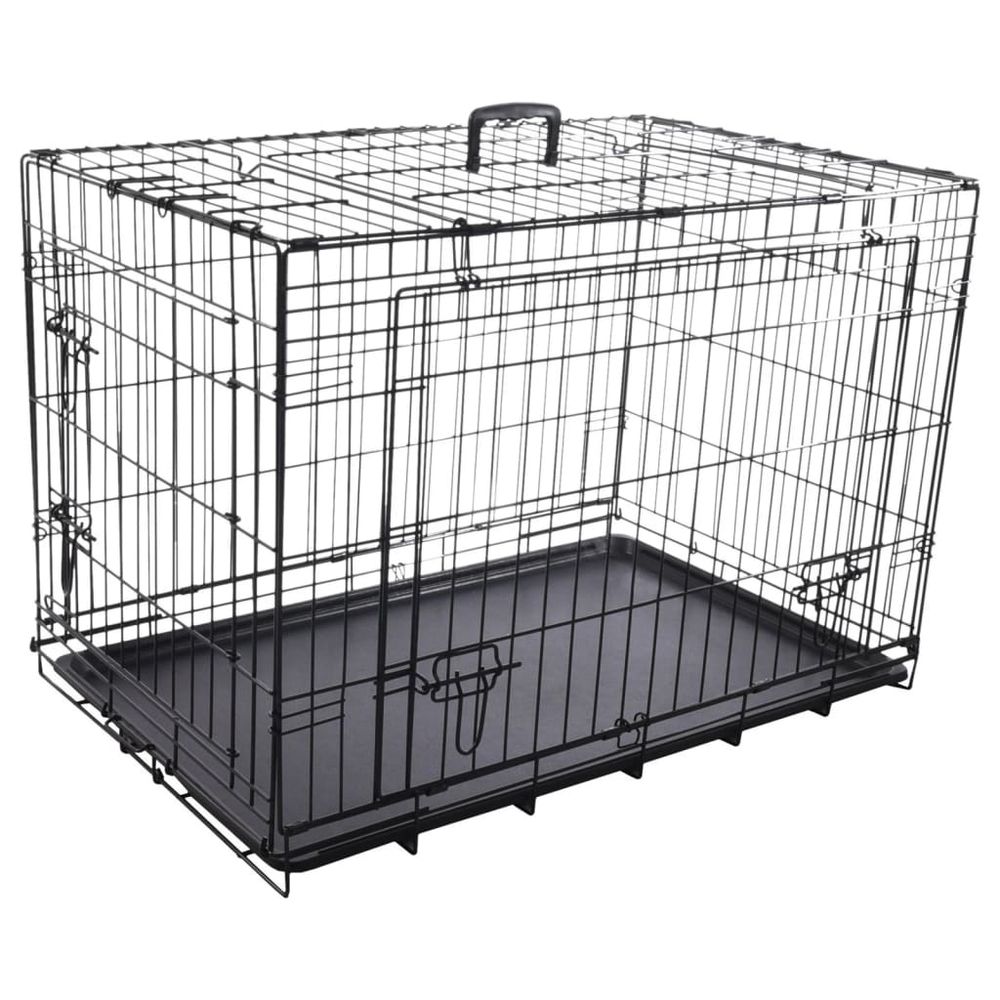 Cage en fil métallique avec porte coulissante 77x47x53,5 cm