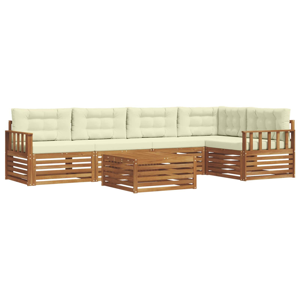 Ensemble de canapés d'extérieur 6 pcs naturel et crème