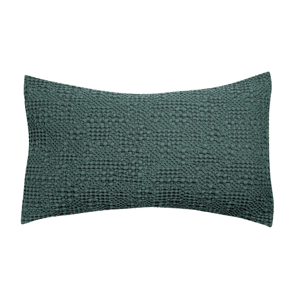 Coussin stonewashed tana prusse 40 x 65 cm