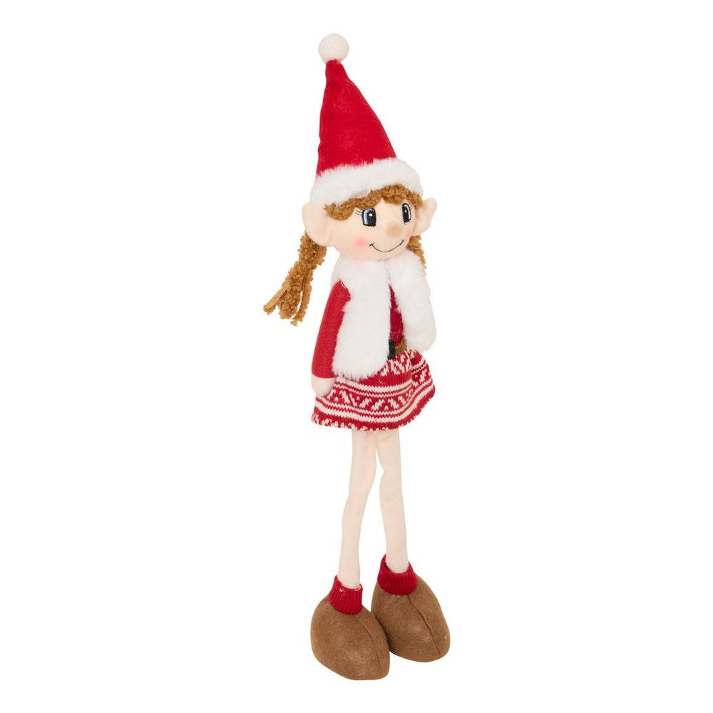 Lutin de noël rouge en pull h. 50 cm