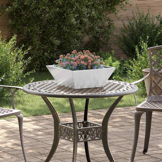 Lot de 5 pots de jardin bol inox pour terrasse et balcon argent 40 cm