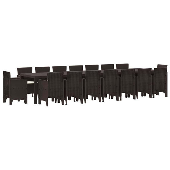 Ensemble de salle à manger de jardin avec coussins 17 pcs