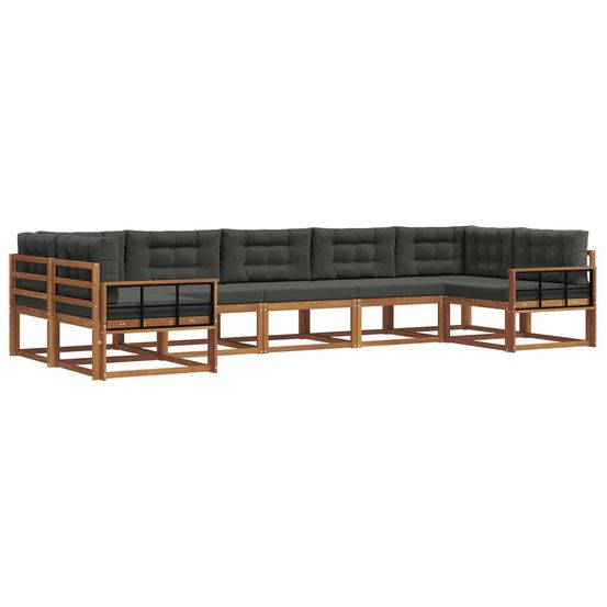Ensemble de canapés d'extérieur 7 pcs naturel et anthracite