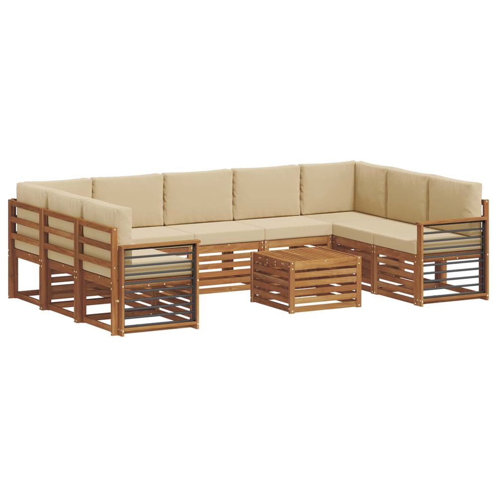 Ensemble de canapés d'extérieur 10 pc naturel et beige