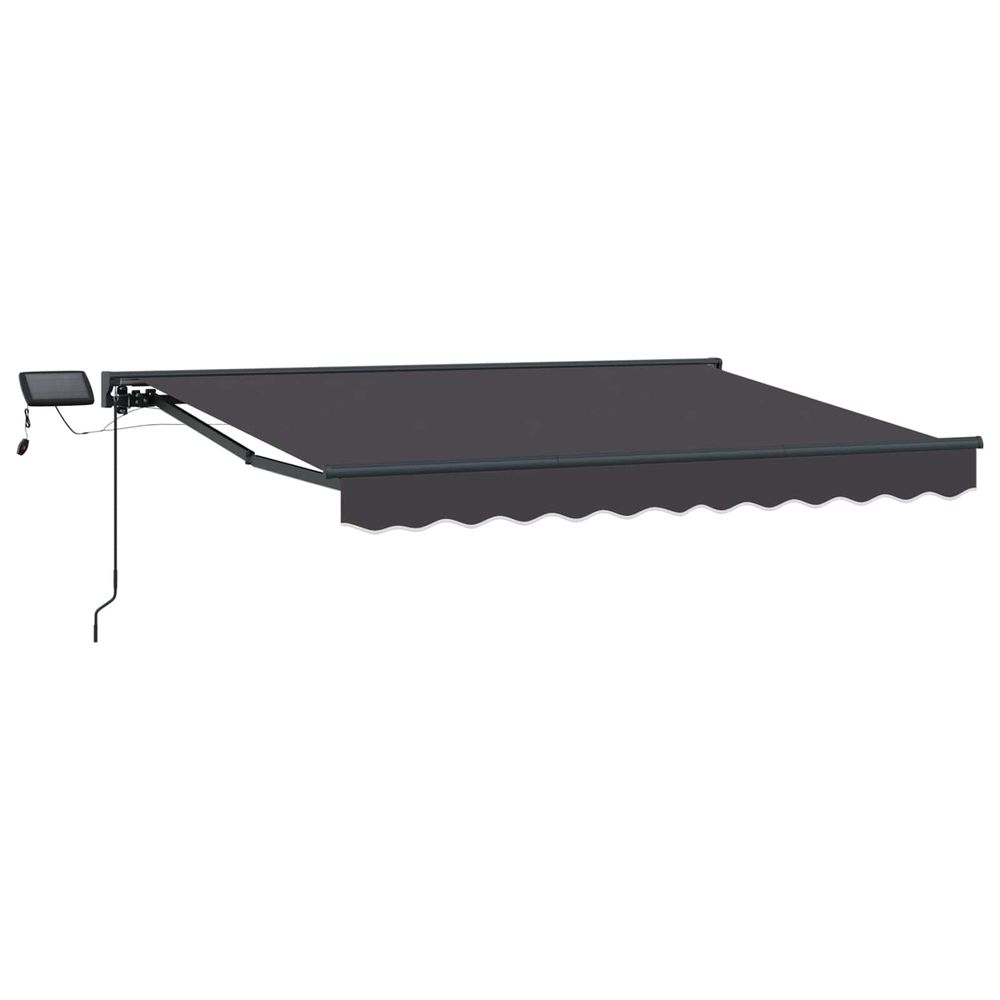 Cadre de store manuel avec leds anthracite 3,5 x 2 m
