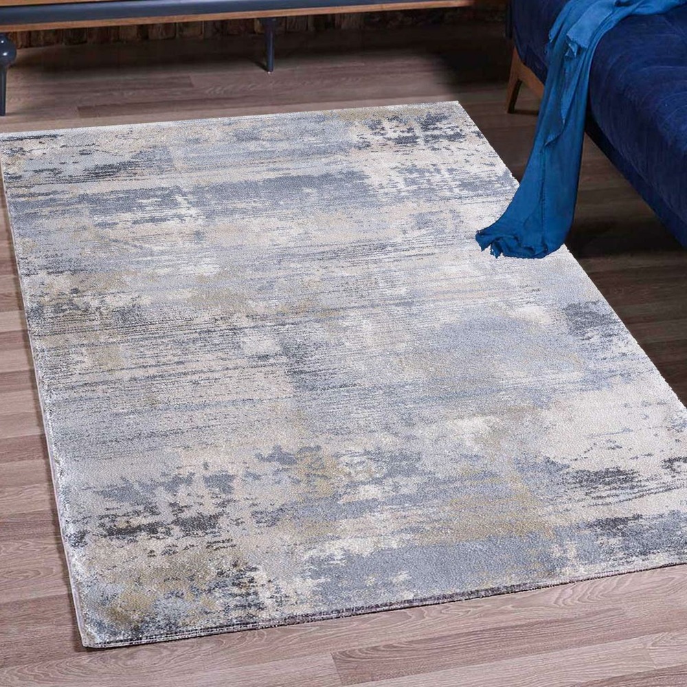 Tapis chambre 80x150 tissé crème rectangle motif faux uni corto