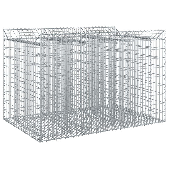 Lit surélevé gabion 2 pcs argenté