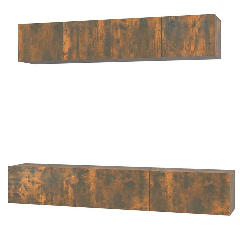Ensemble de meubles tv 5 pcs chêne fumé bois d'ingénierie