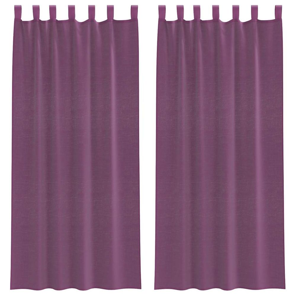 Rideaux en voile avec boucles 2 pcs violet 140x245 cm