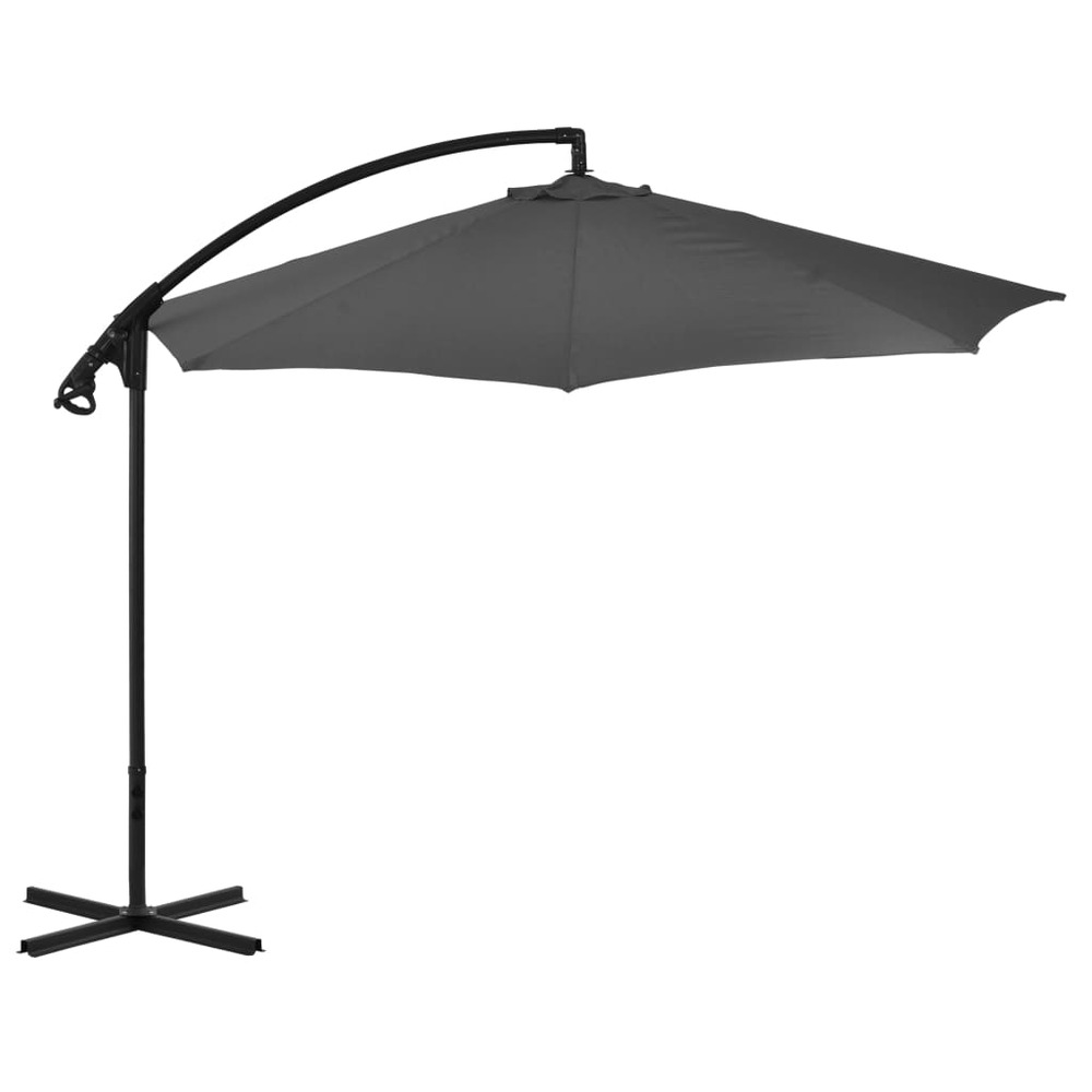 Parasol de jardin en porte-à-feux avec mât en acier anthracite
