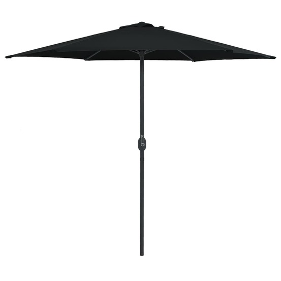 Parasol d'extérieur et mât en aluminium 270 x 246 cm noir