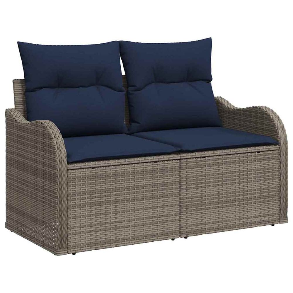 Canapé de jardin avec coussin 121 x 62 x 69 cm polyrotin