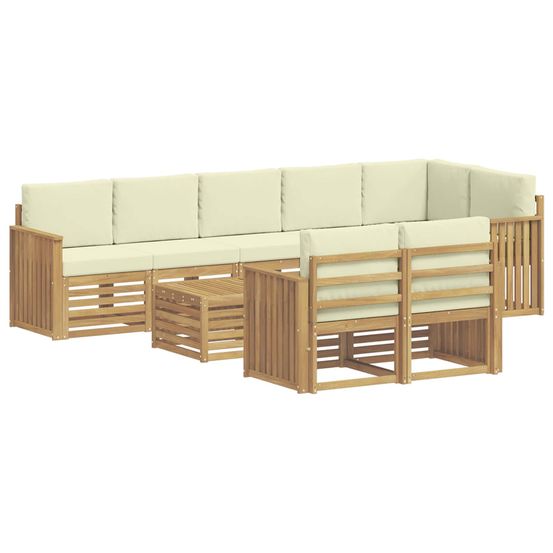 Ensemble de canapés d'extérieur 9 pc blanc et crème polyester