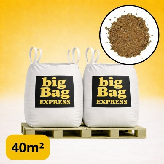 Pack 2 x big bag de +/- 1,5t ≃ 40m² sable stabilisé beige pour terrain de pétanque ø 0/6 mm - livraison premium