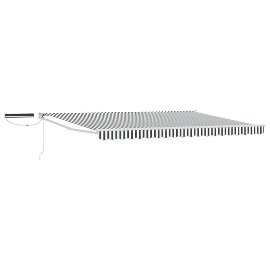 Auvent rétractable électrique anthracite et blanc 5 x 3 m