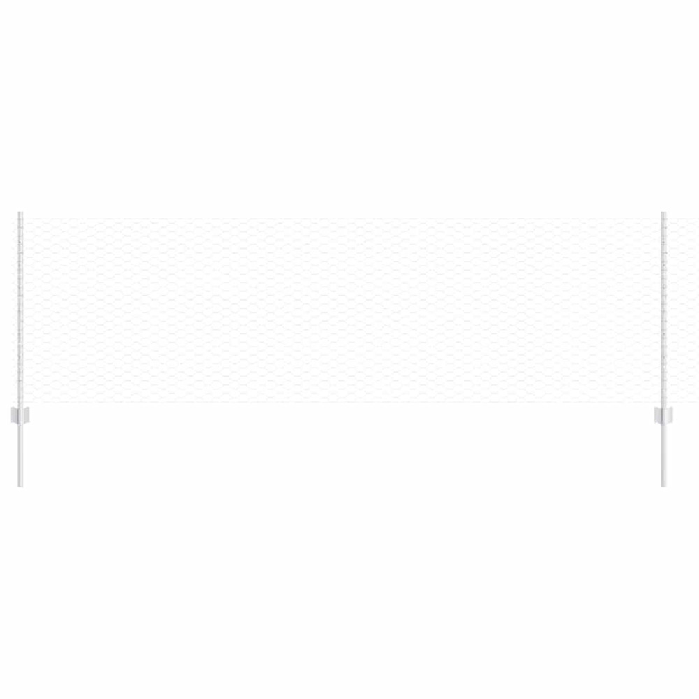 Clôture avec poteau argenté 0,8 x 50 m acier