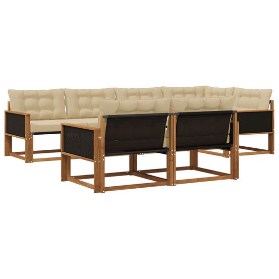 Ensemble de canapés d'extérieur 7 pc naturel et beige