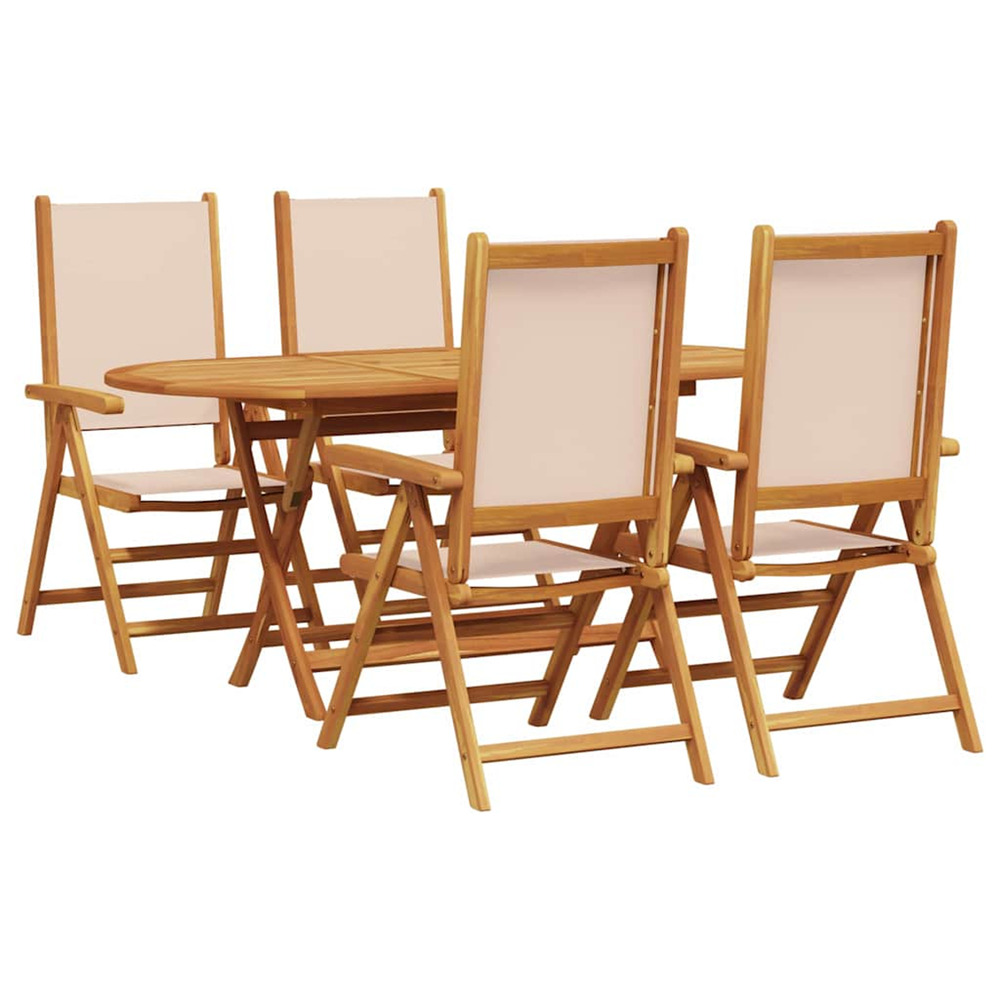 Ensemble de salle à manger pour jardin 5 pcs beige