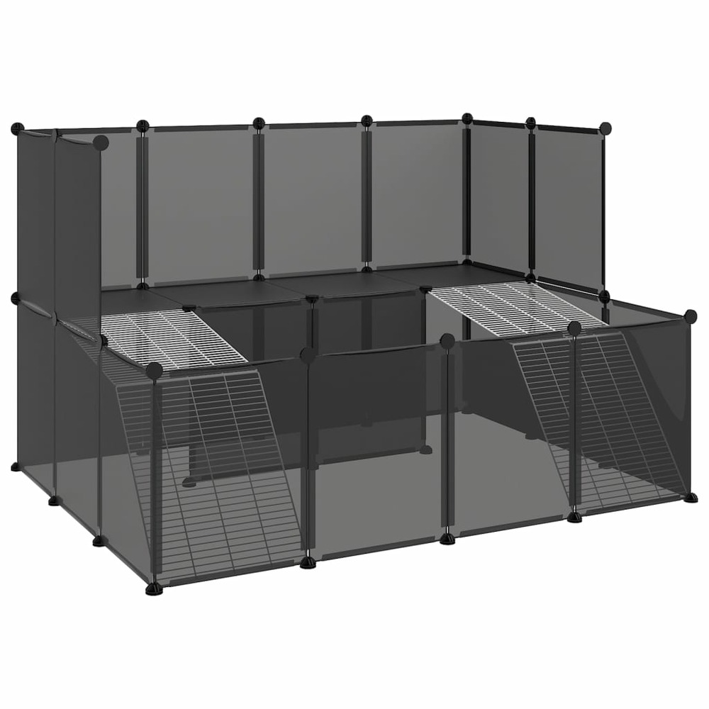 Cage pour petits animaux 143 x 107 x 93 cm pp et acier noir