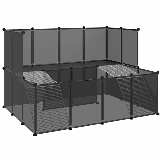 Cage pour petits animaux 143 x 107 x 93 cm pp et acier noir