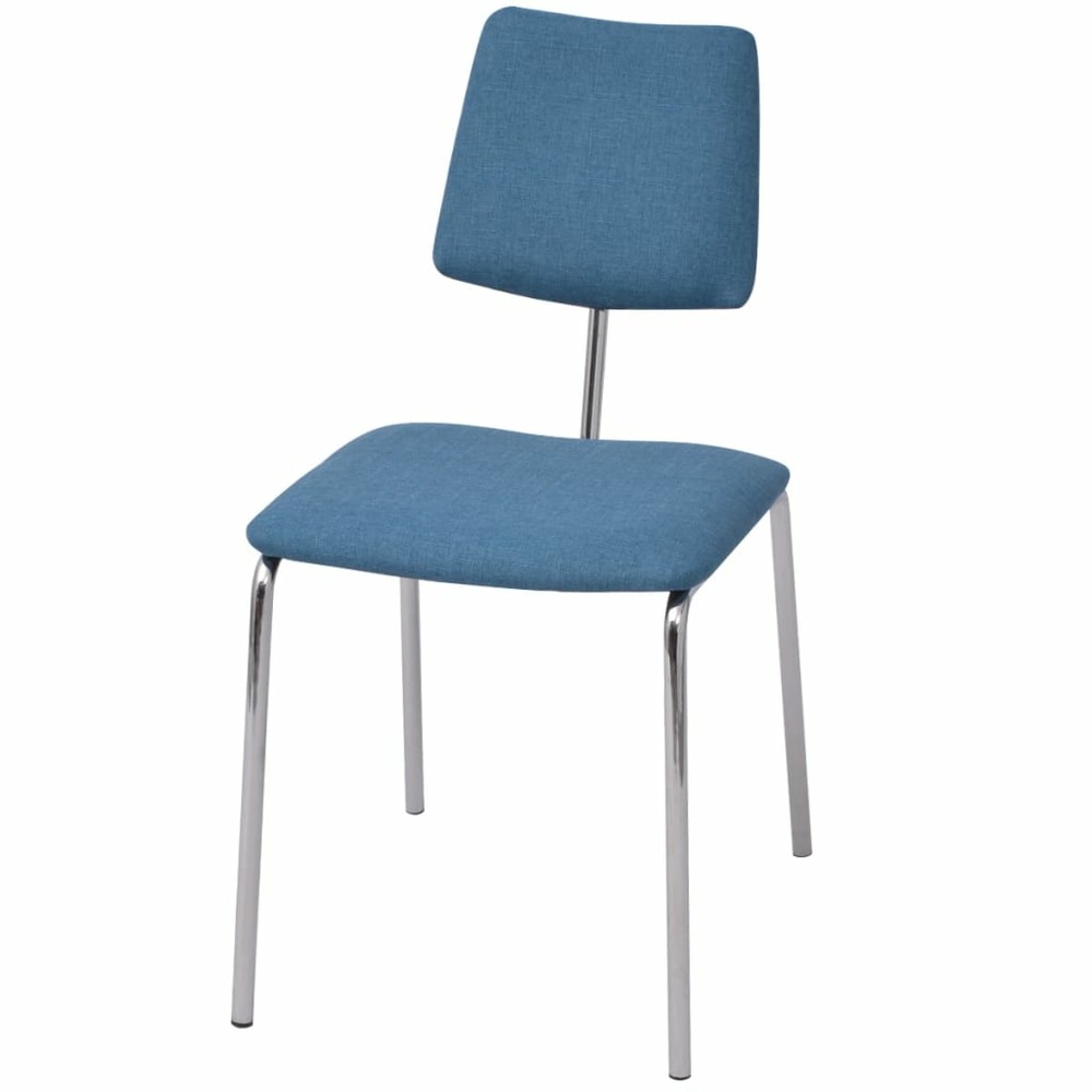 Chaise de salle à manger bleu tissu