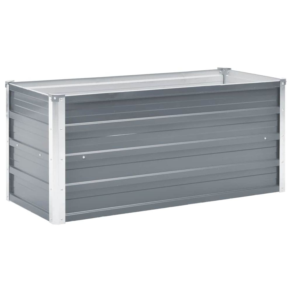 Lit surélevé de jardin acier galvanisé 100x40x45 cm gris