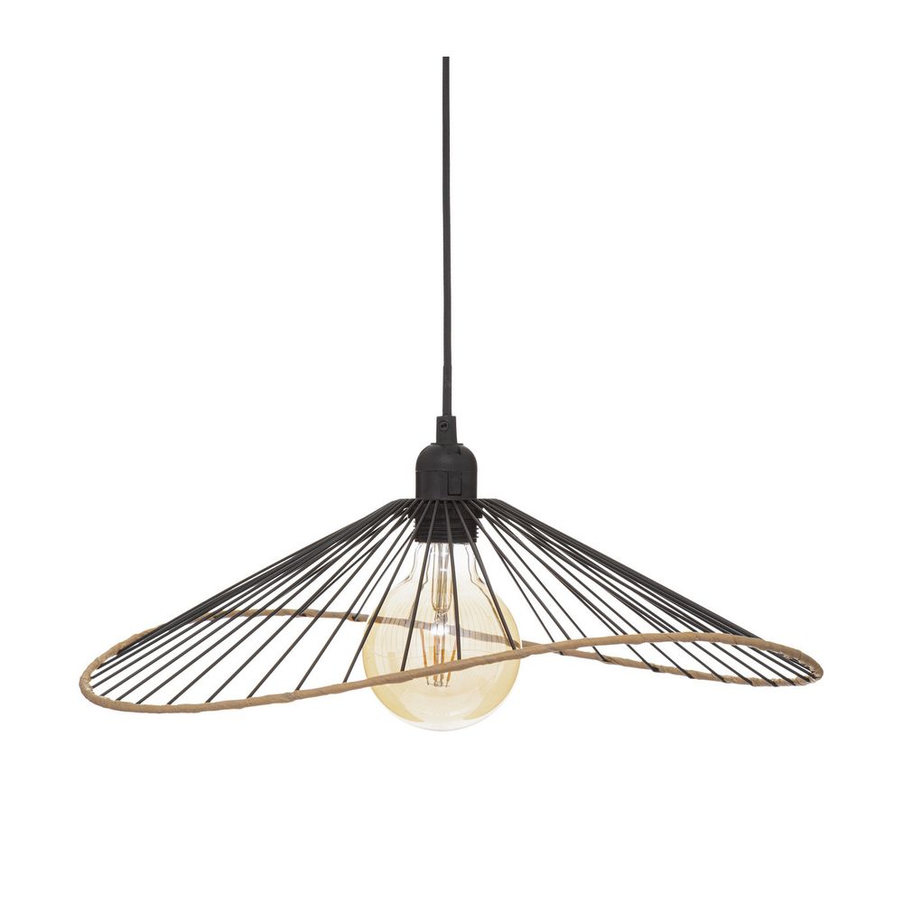 Luminaire suspension en métal noir d 45 cm
