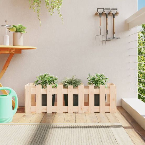 Carré potager en pin massif design clôture pour jardin potager 100x30x30 cm