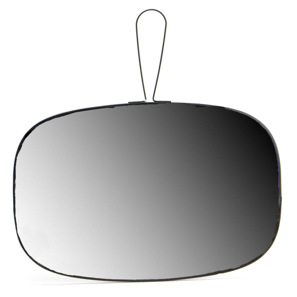 Miroir en verre et métal noir james 20 x 30 cm